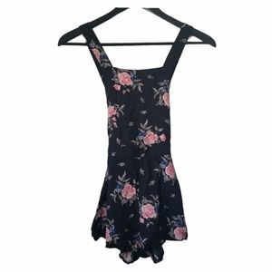 H&M women's floral lightweight short overalls
